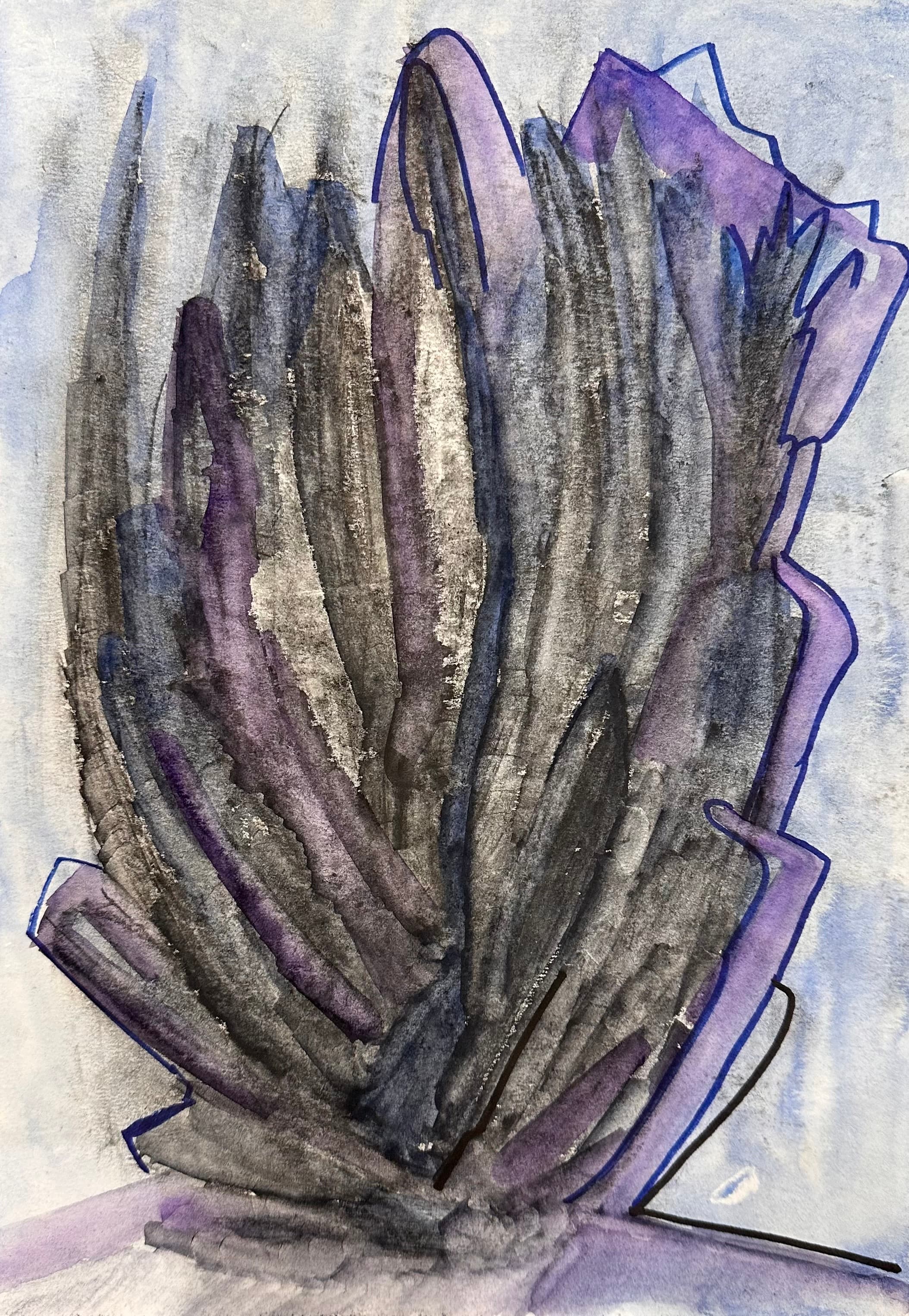 The Spiritual Journey VI - Assel Sargaskayeva, 2025. Paper, mixed media. 21 × 30 cm.