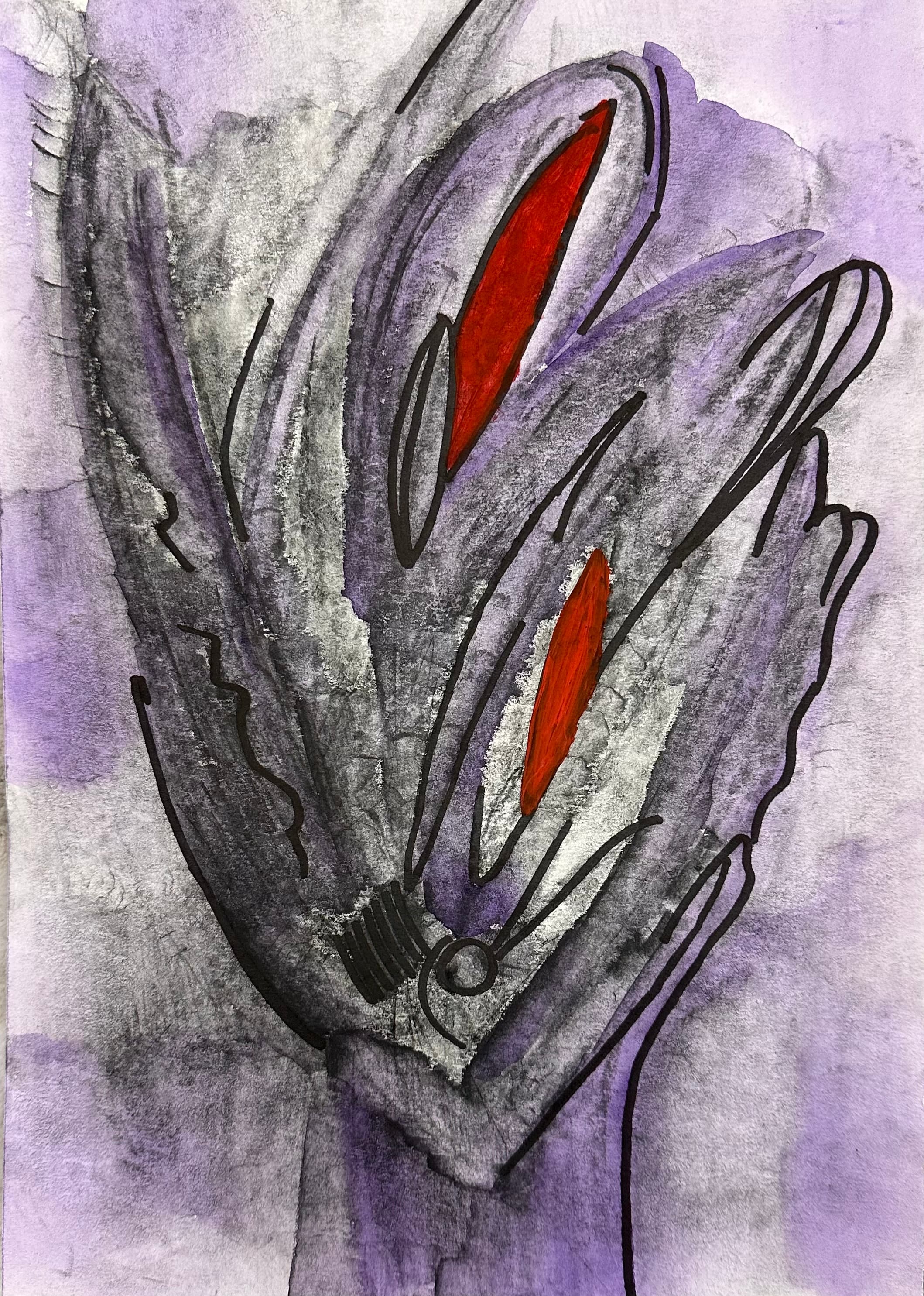 The Spiritual Journey VII - Assel Sargaskayeva, 2025. Paper, mixed media. 21 × 30 cm.