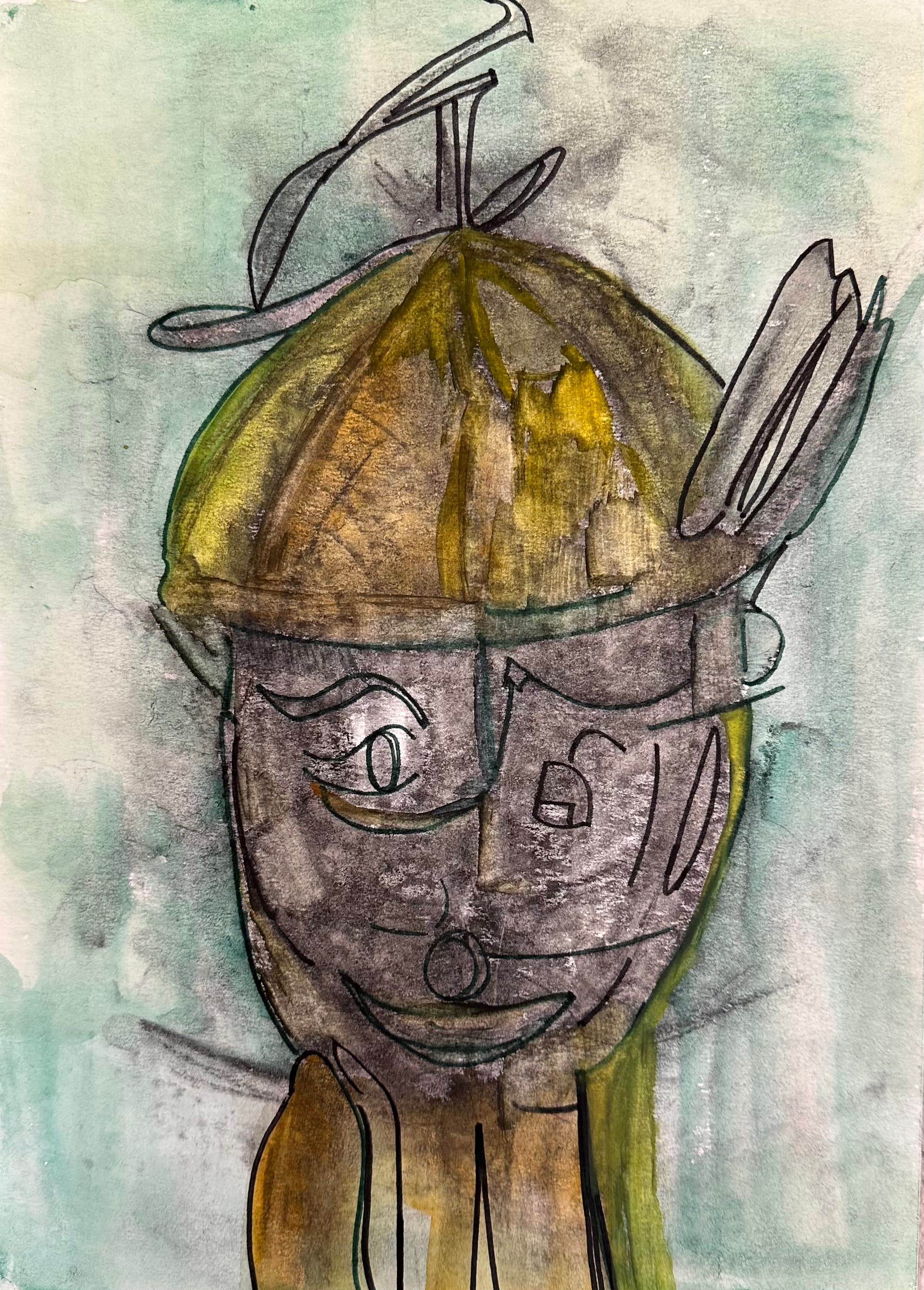 The Spiritual Journey VIII - Assel Sargaskayeva, 2025. Paper, mixed media. 21 × 30 cm.