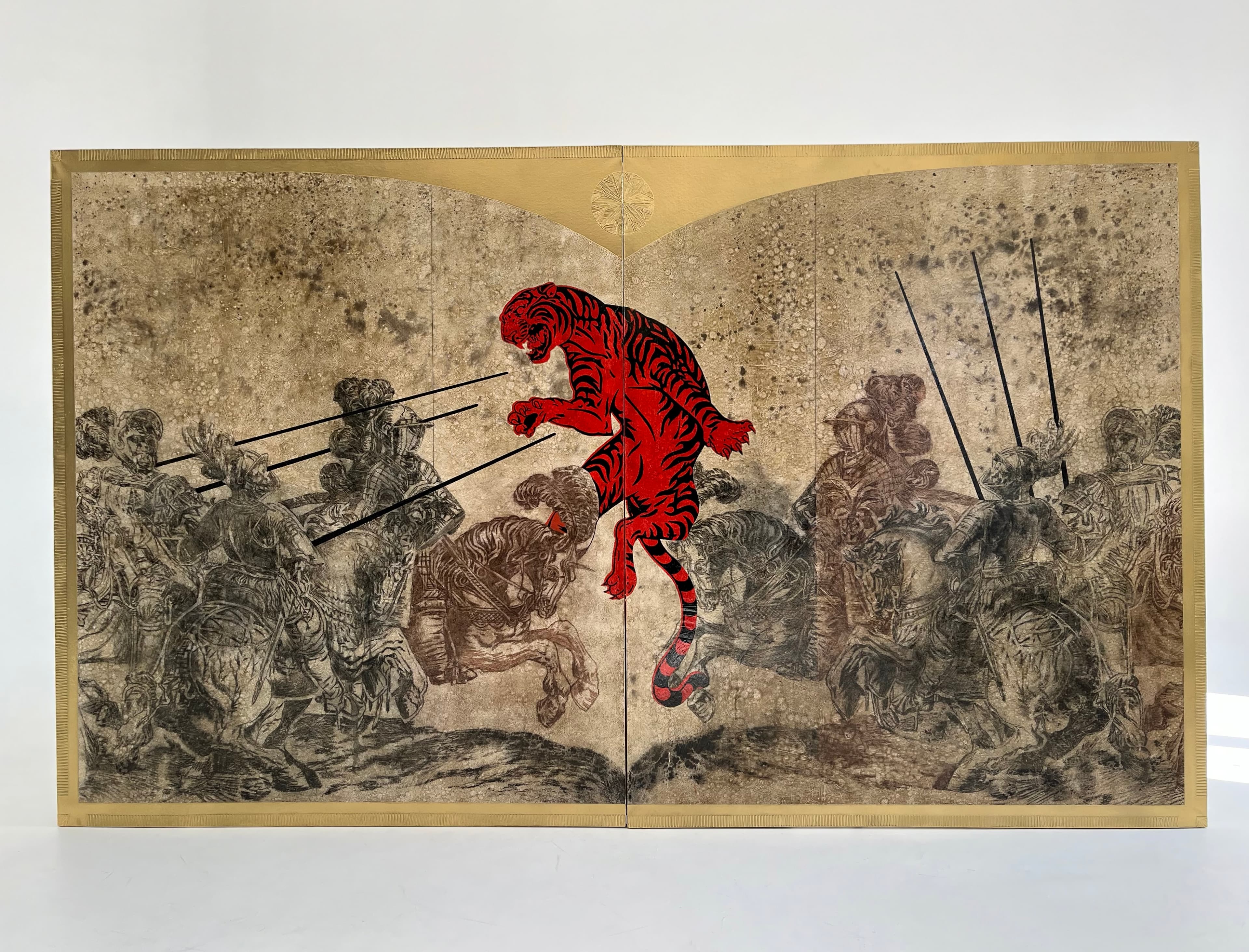 The VIVA - Igor Mikhailenko, 2025. Canvas, oil, mixed media. 320 × 160 cm diptych.