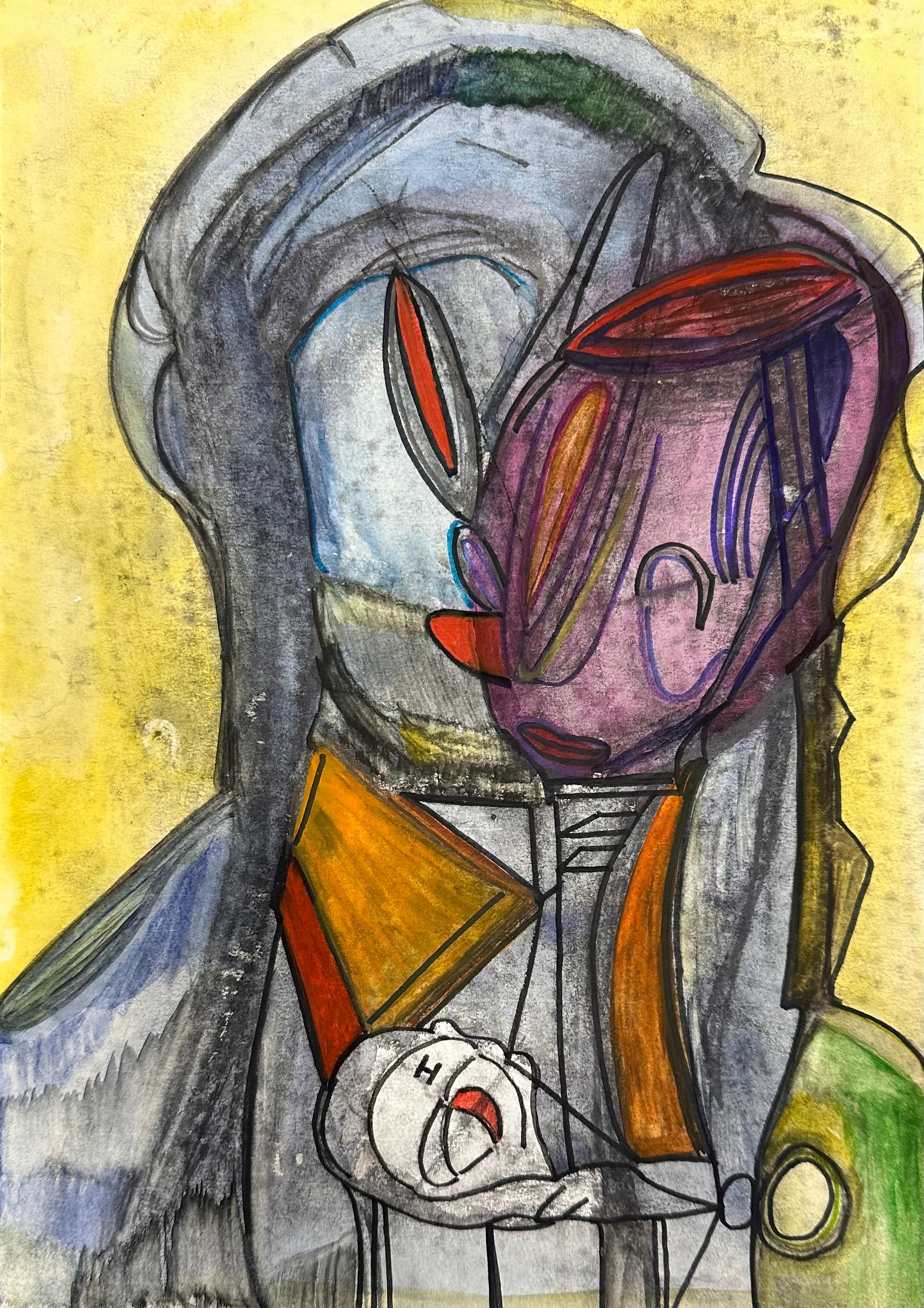 The Spiritual Journey I - Assel Sargaskayeva, 2025. Paper, mixed media. 21 × 30 cm.